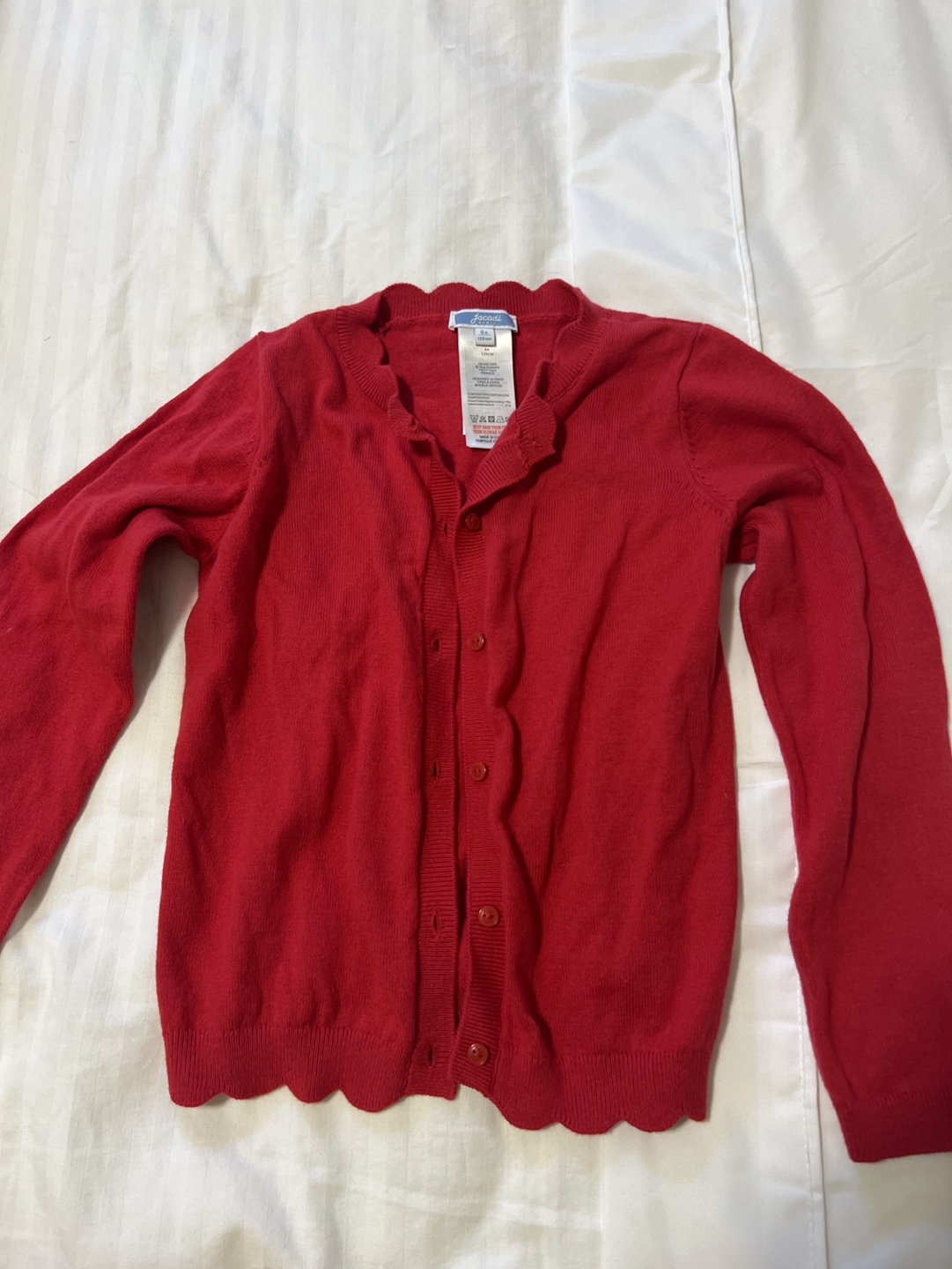 Jacadi Paris Red Cardigan Size 8A