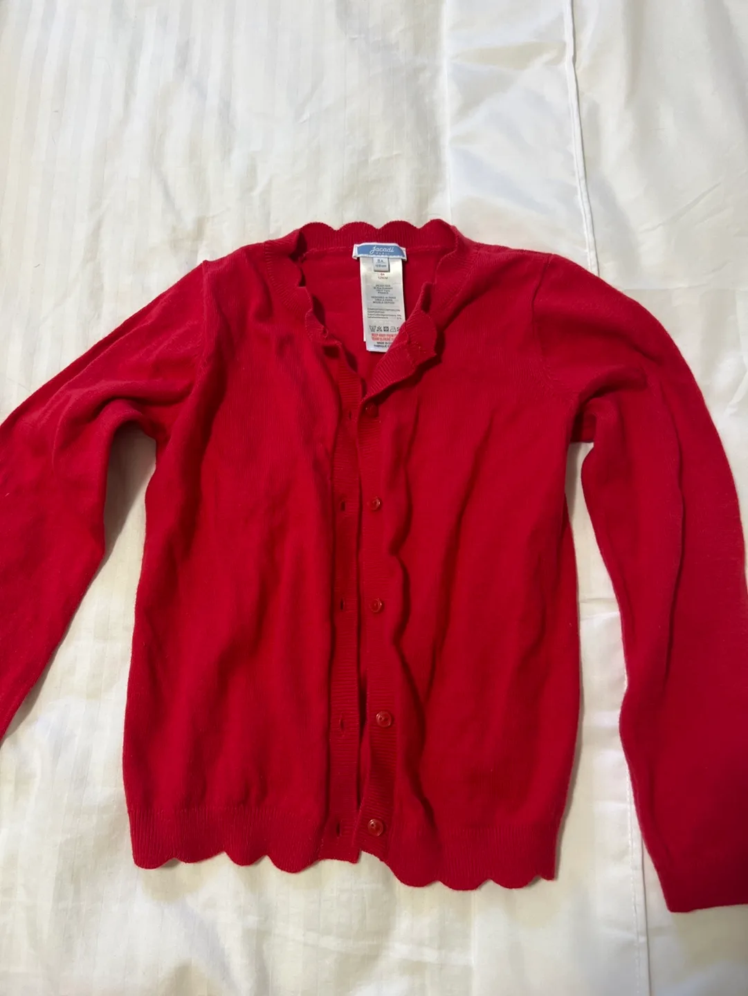 Jacadi Paris Red Cardigan Size 8A thumbnail