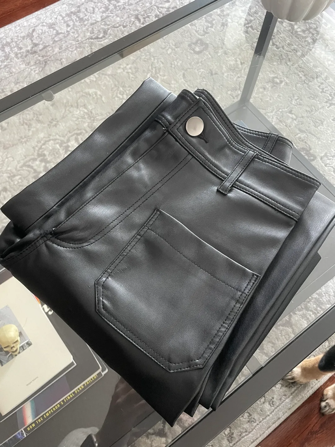 Zara Black Leather Pants thumbnail