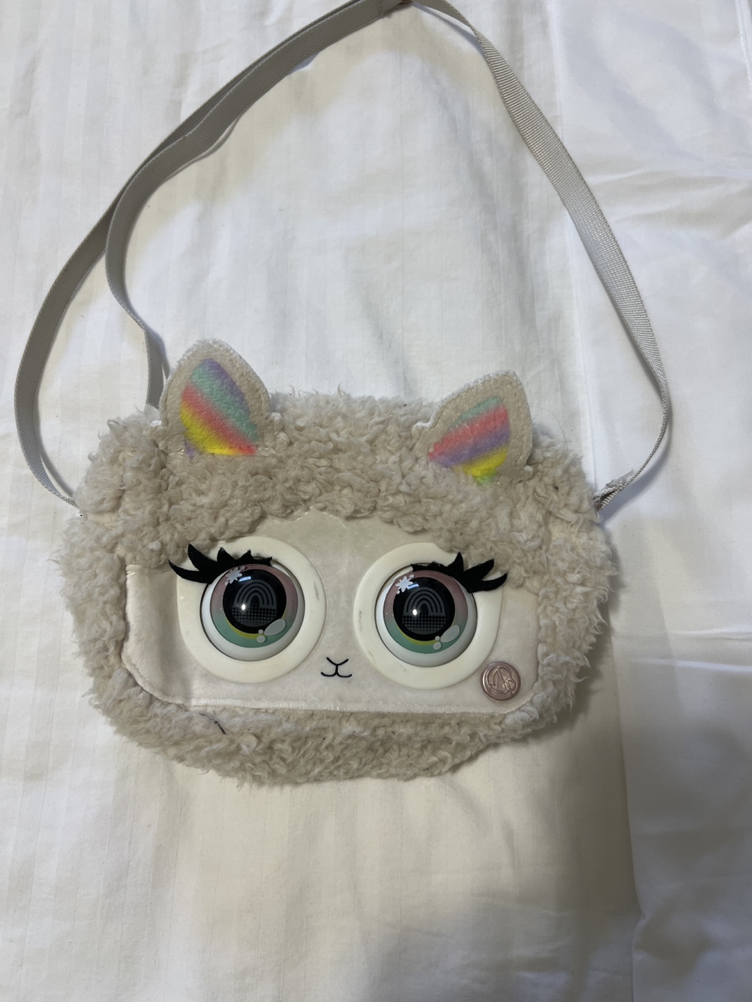 Fuzzy Llama Crossbody Bag