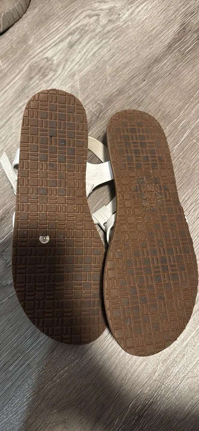 White Leather strappy Sandals image indicator(2)