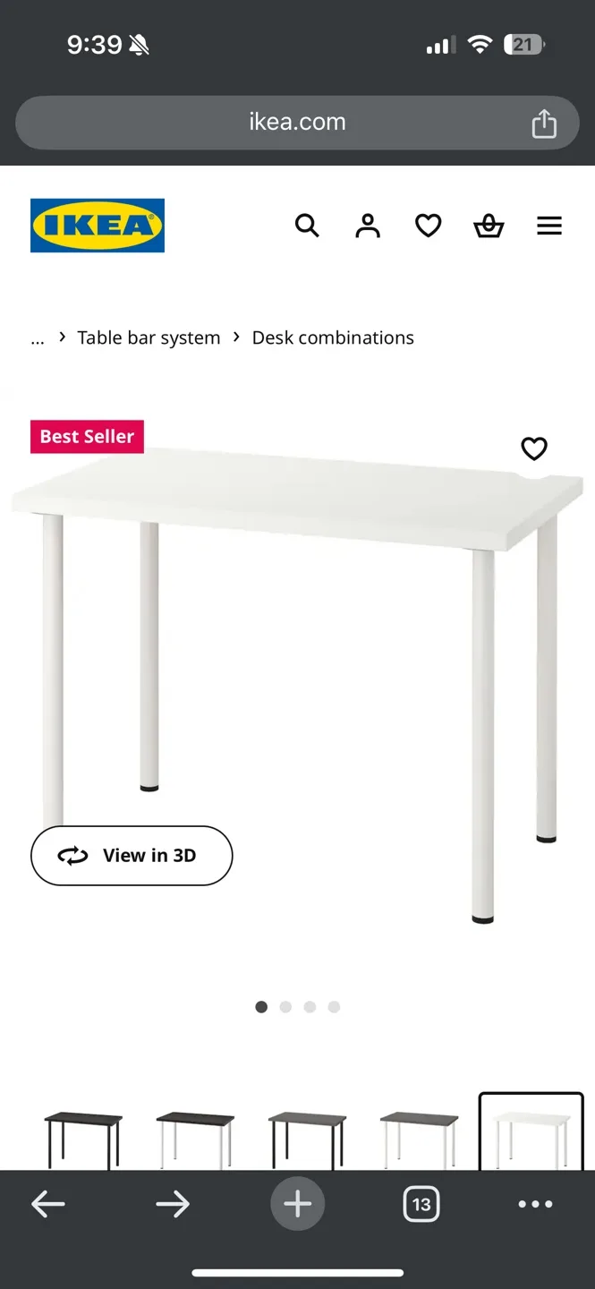 IKEA LINNMON/ADILS White Table 55 dollar image indicator(3)