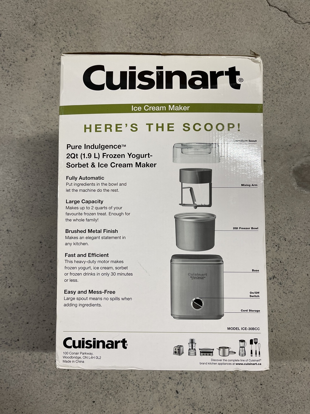 Cuisinart Ice Cream Maker - photo 2