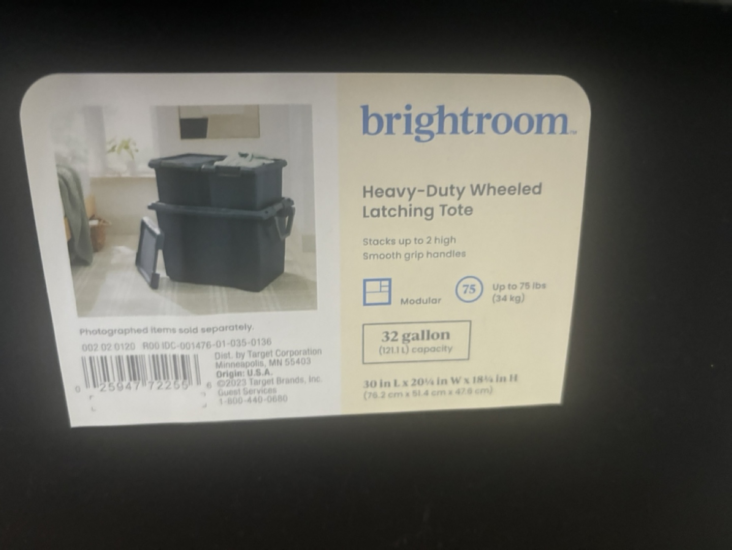 Brightroom 32 Gallon Heavy-Duty Wheeled Latching Tote x4 - photo 2