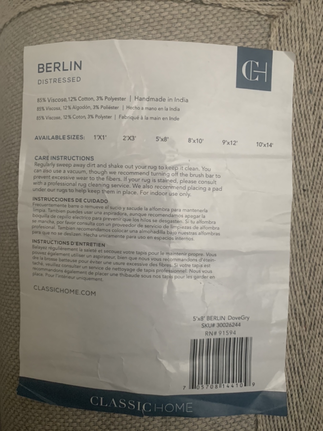 Classic Home Berlin Distressed Rug - photo 2