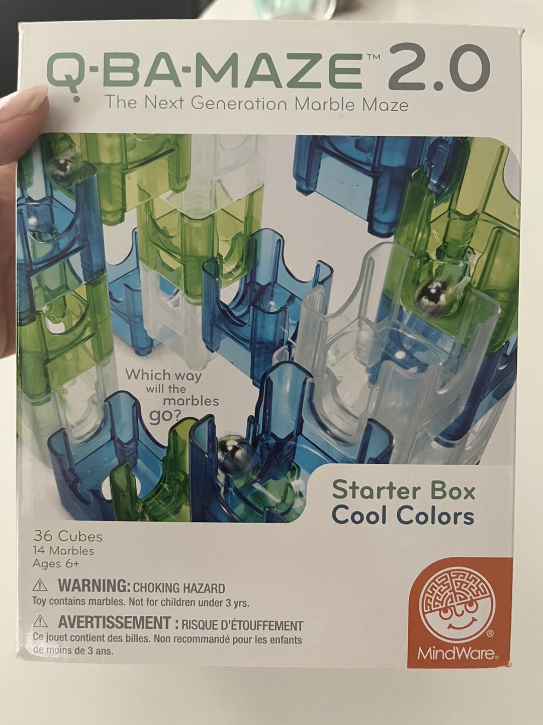Q-BA-MAZE 2.0 Starter Box Cool Colors Marble Run