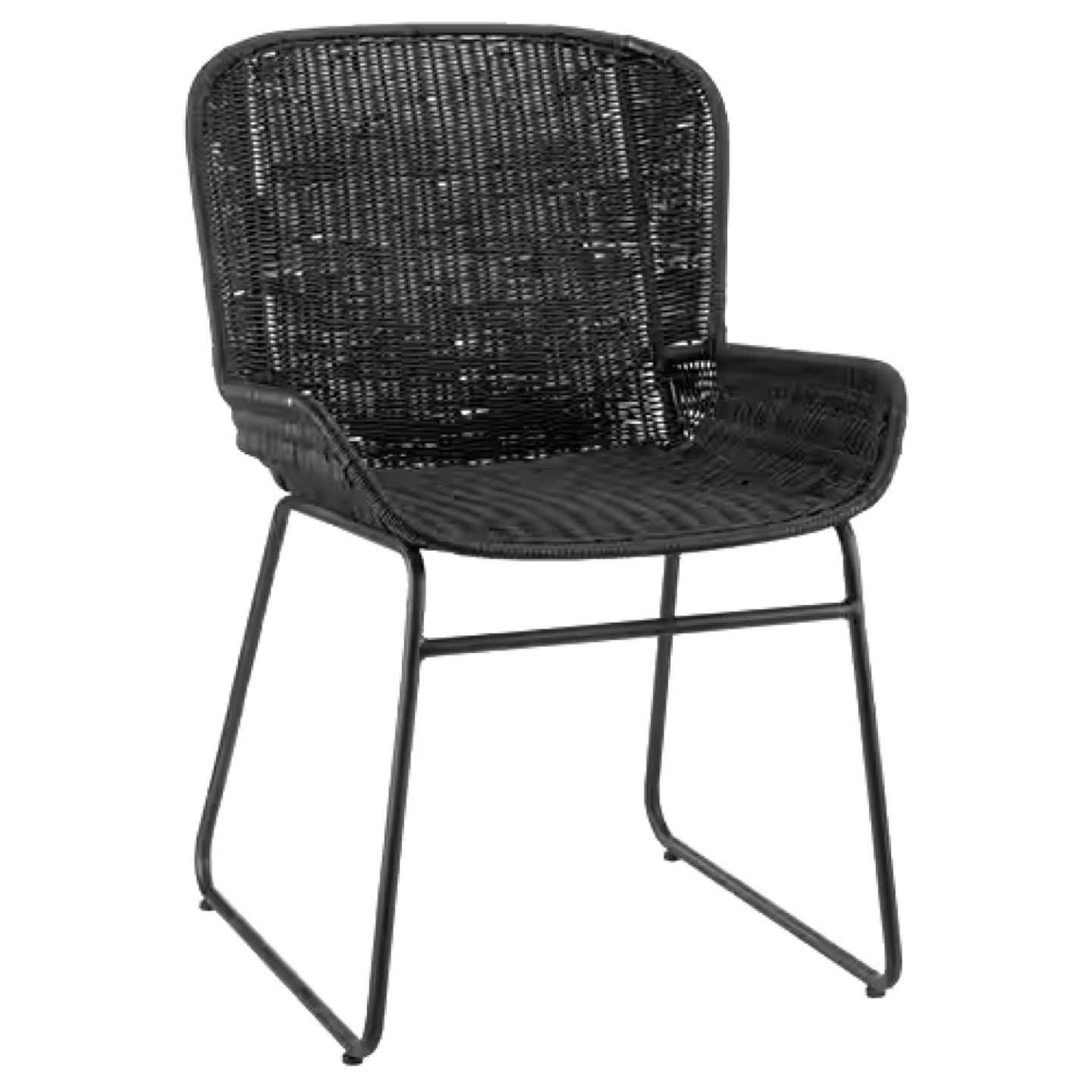Black Wicker Dining Chairs (x2)
