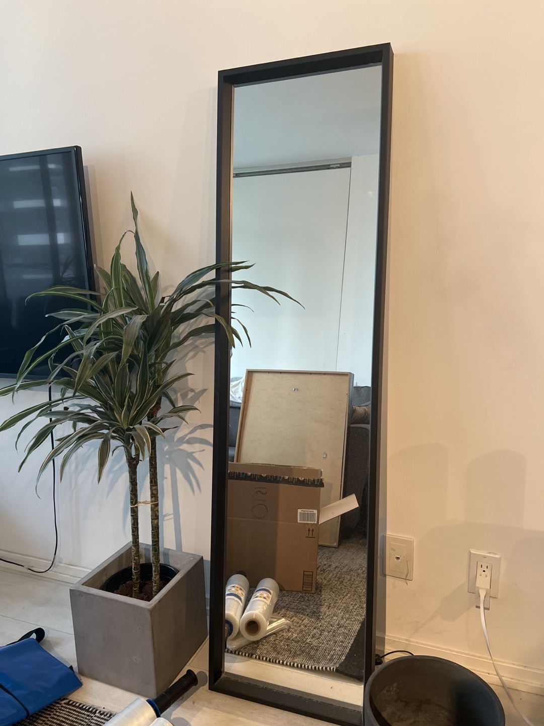 Full Length Mirror with Black Frame
