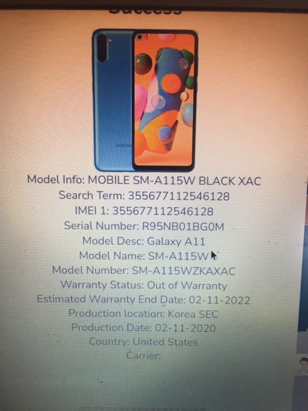 Samsung Galaxy A11 Smartphone - photo 3