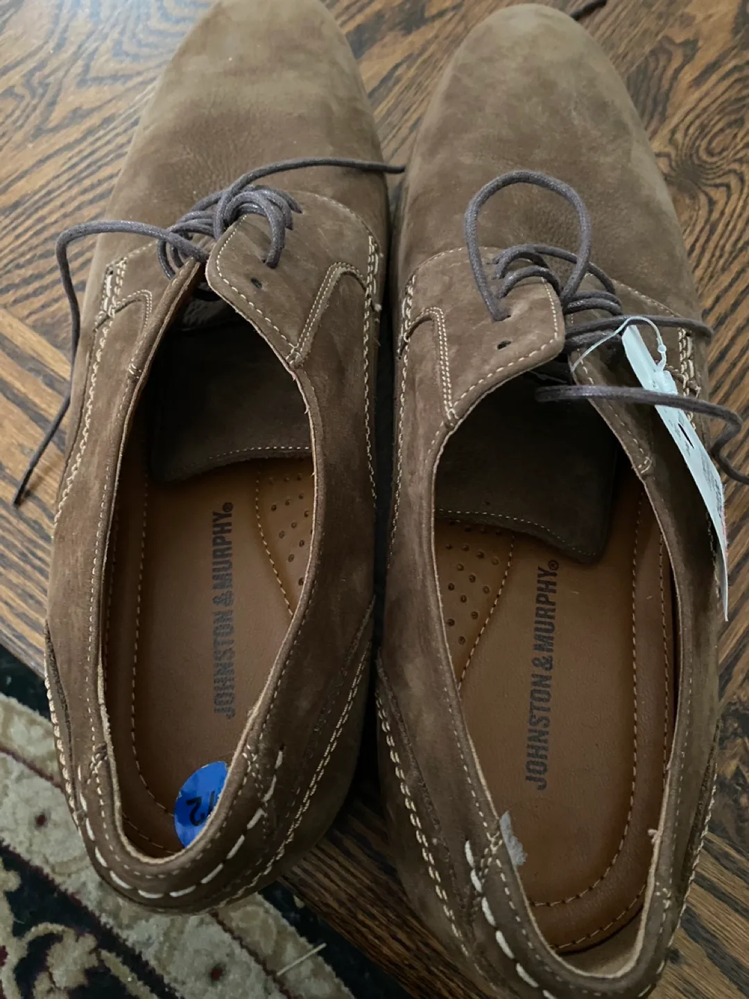 Johnston & Murphy Men's Brown Suede Lace Up Shoes image indicator(3)