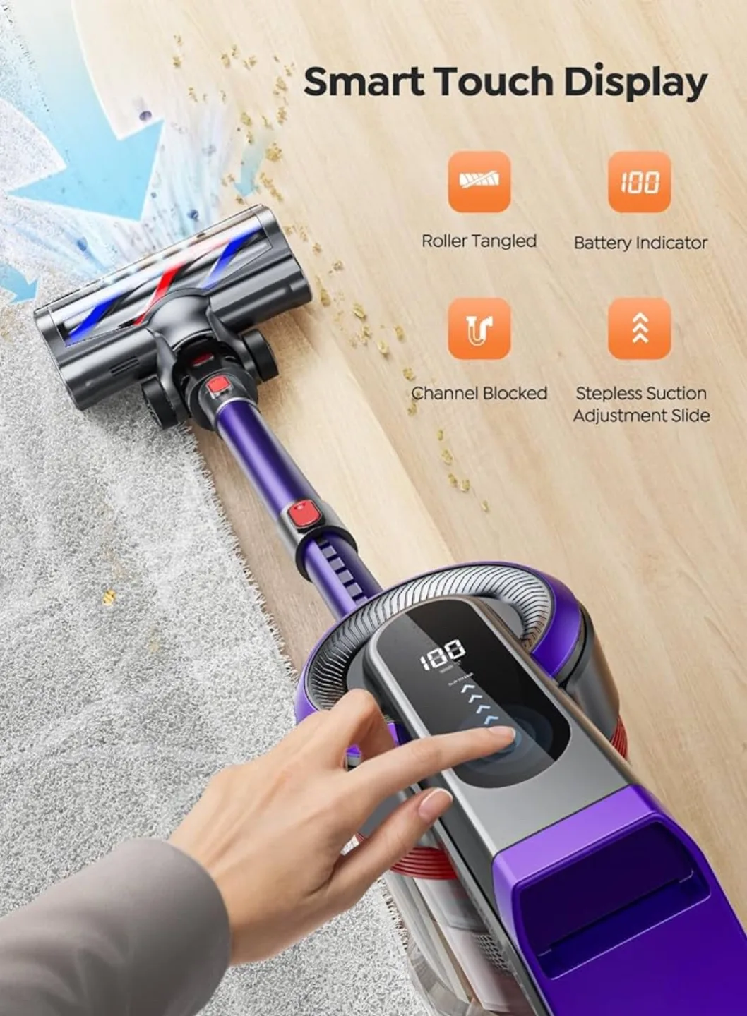 BUTURE Cordless Stick Vacuum Cleaner image indicator(5)
