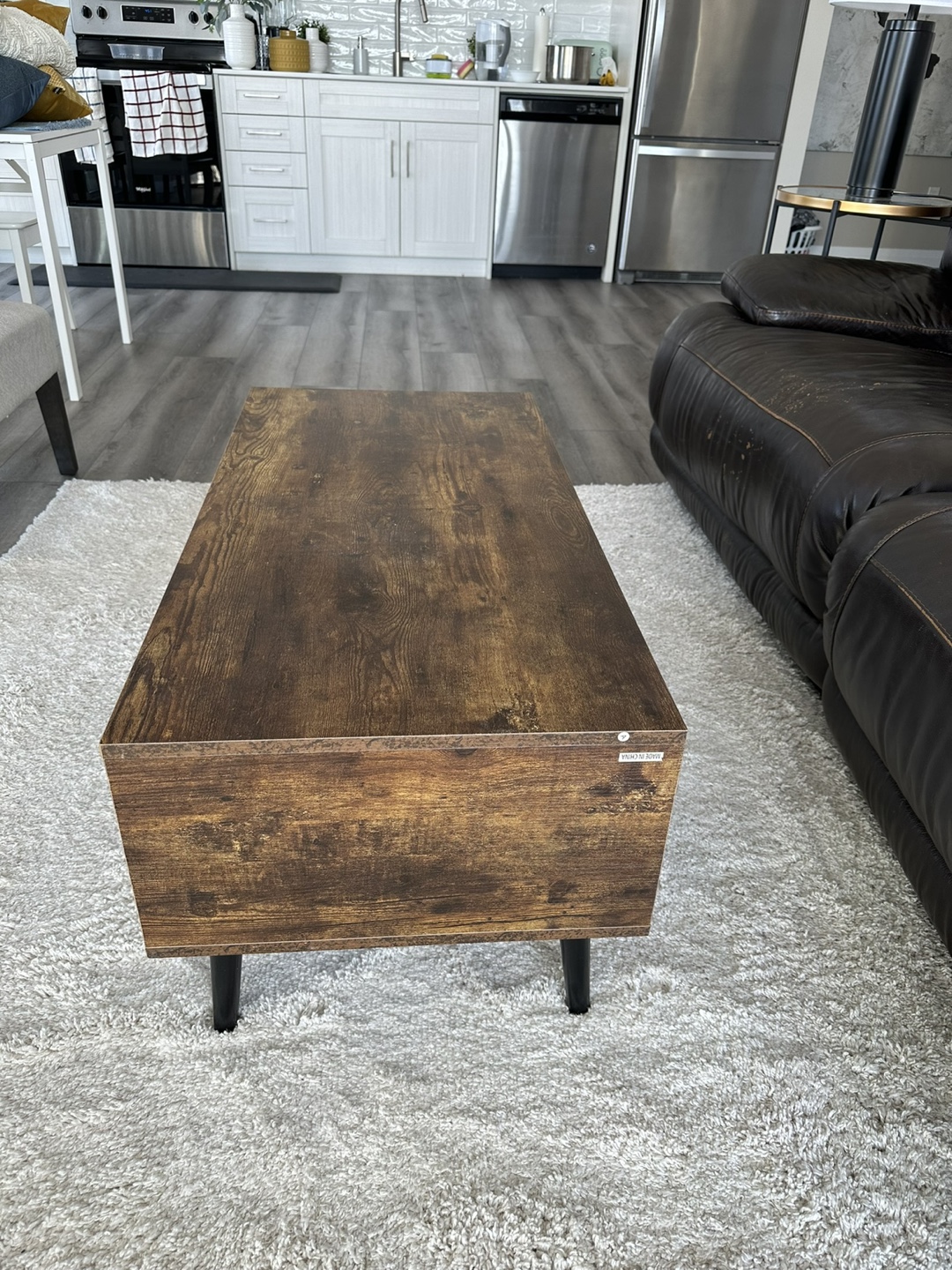 Wooden Coffee Table with Shelf - photo 2
