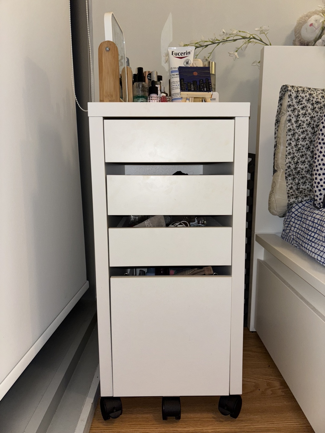 White Rolling Storage Unit