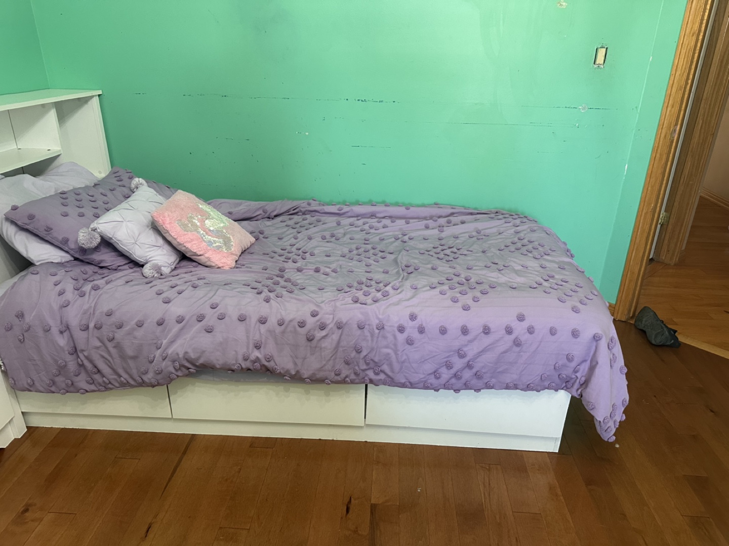 Twin Bed Frame with Headboard and Storage Drawers - photo 2