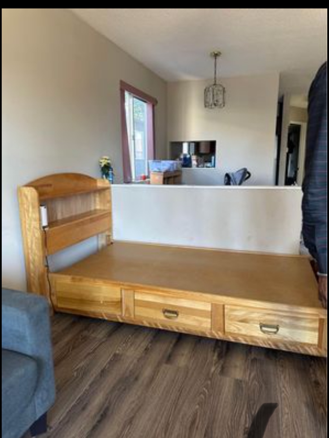 Wooden Twin Bed Frame with Storage