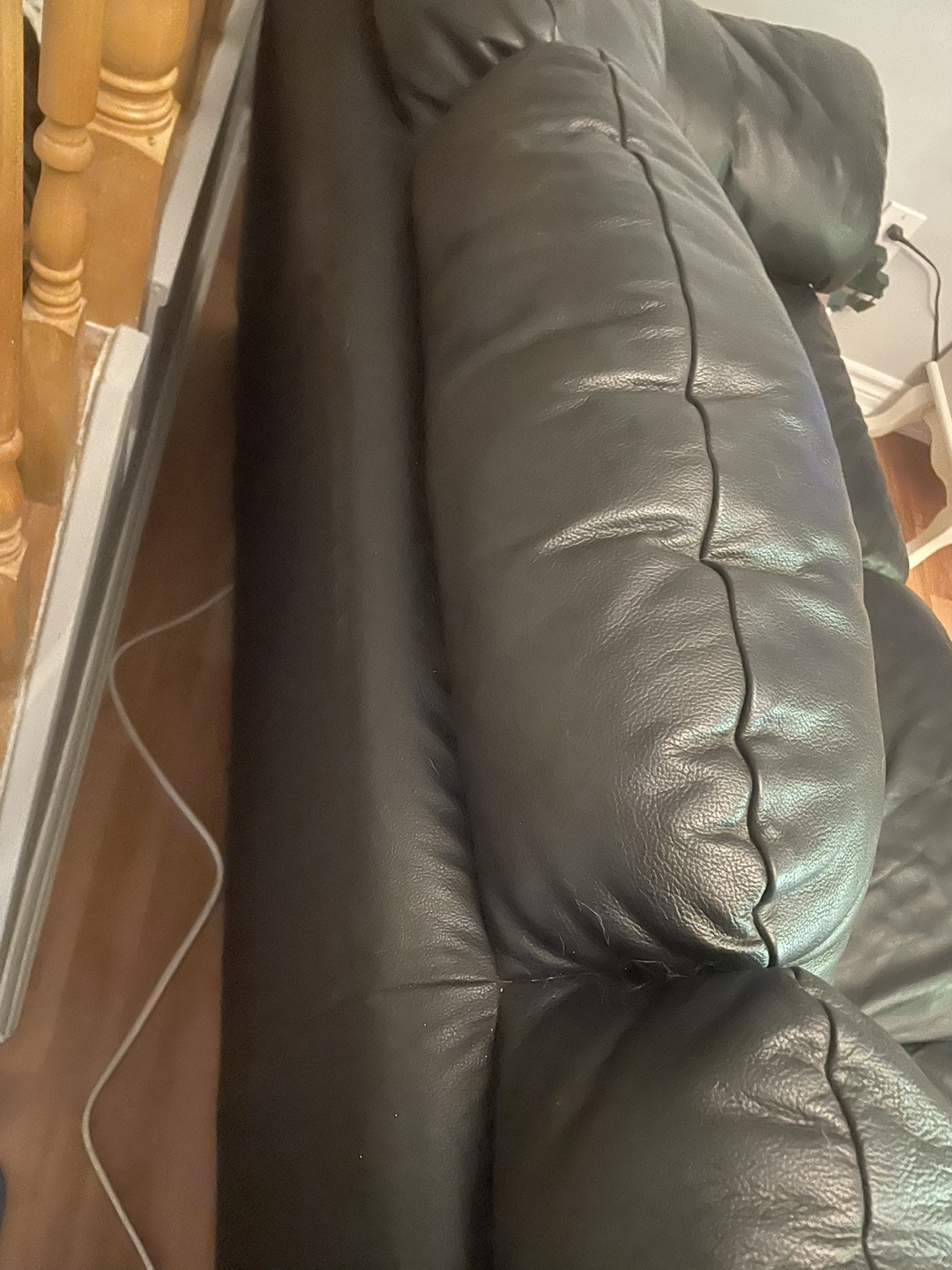 Black Leather Sofa - photo 3