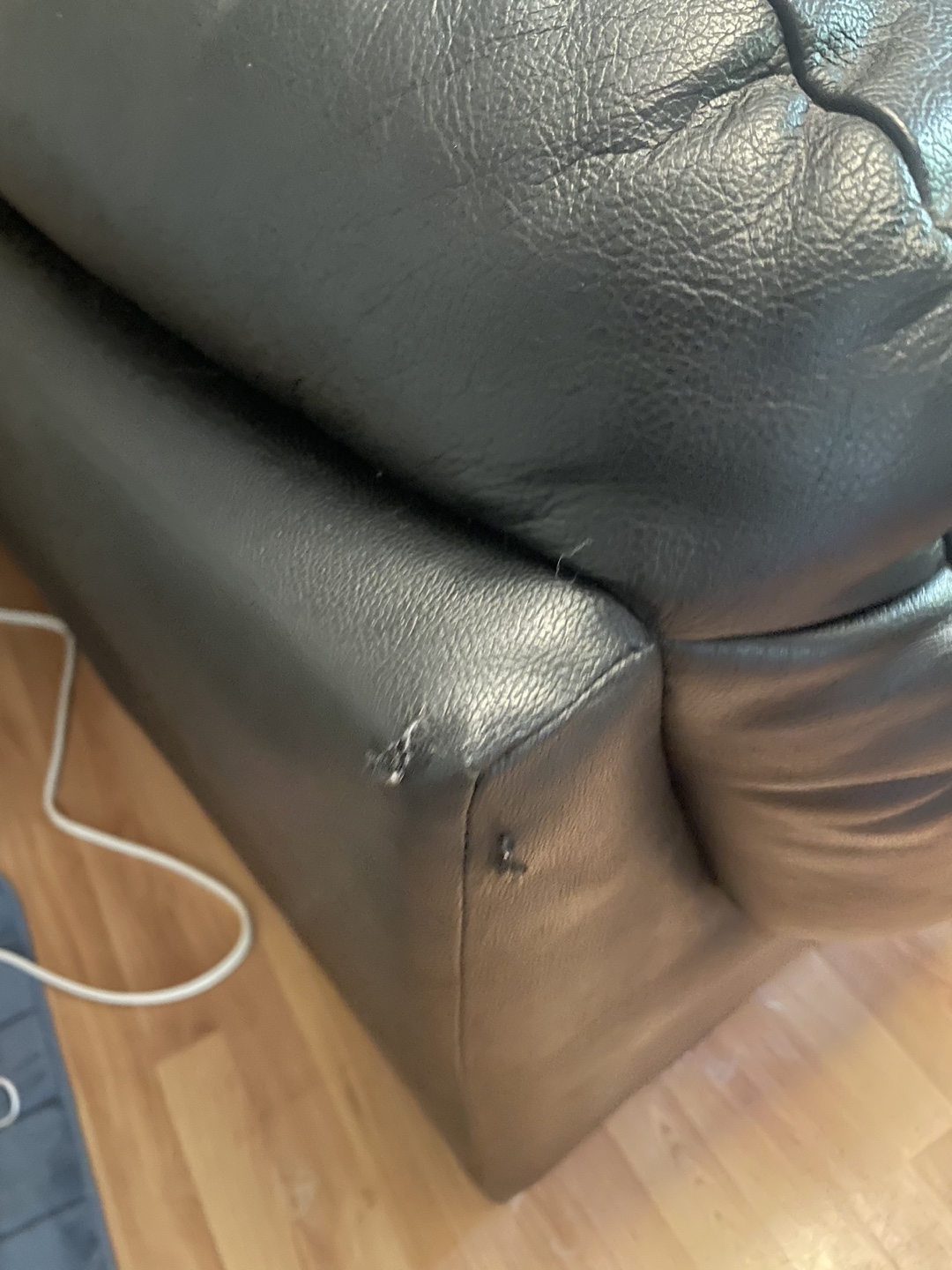 Black Leather Sofa - photo 2