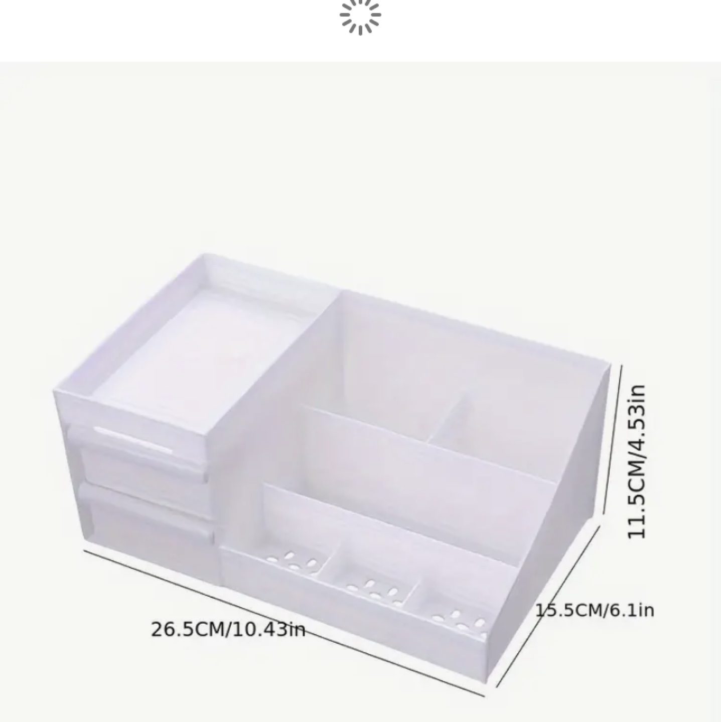 White Plastic Makeup Organizer with Drawers - photo 2