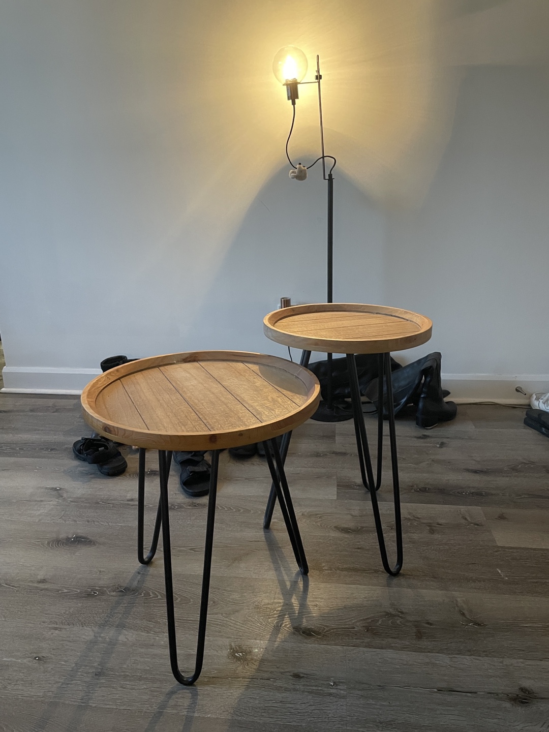 Set of 2 Round Wooden Accent Tables - photo 2