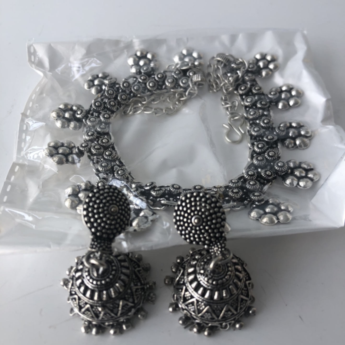 Silver Tone Necklace and Earrings Set - photo 2