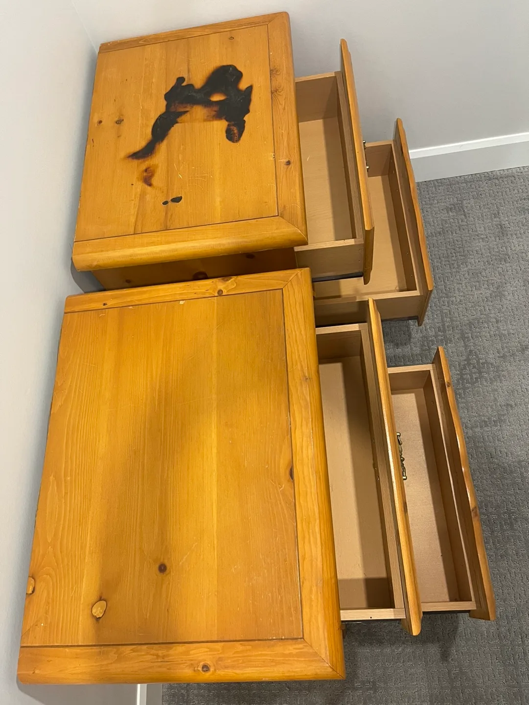 Pair of Vintage Wooden Nightstands image indicator(3)