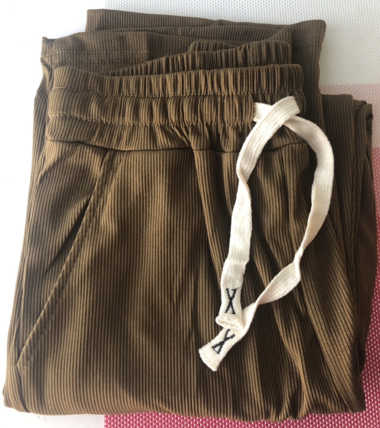 Olive Green Ribbed Lounge Pants
