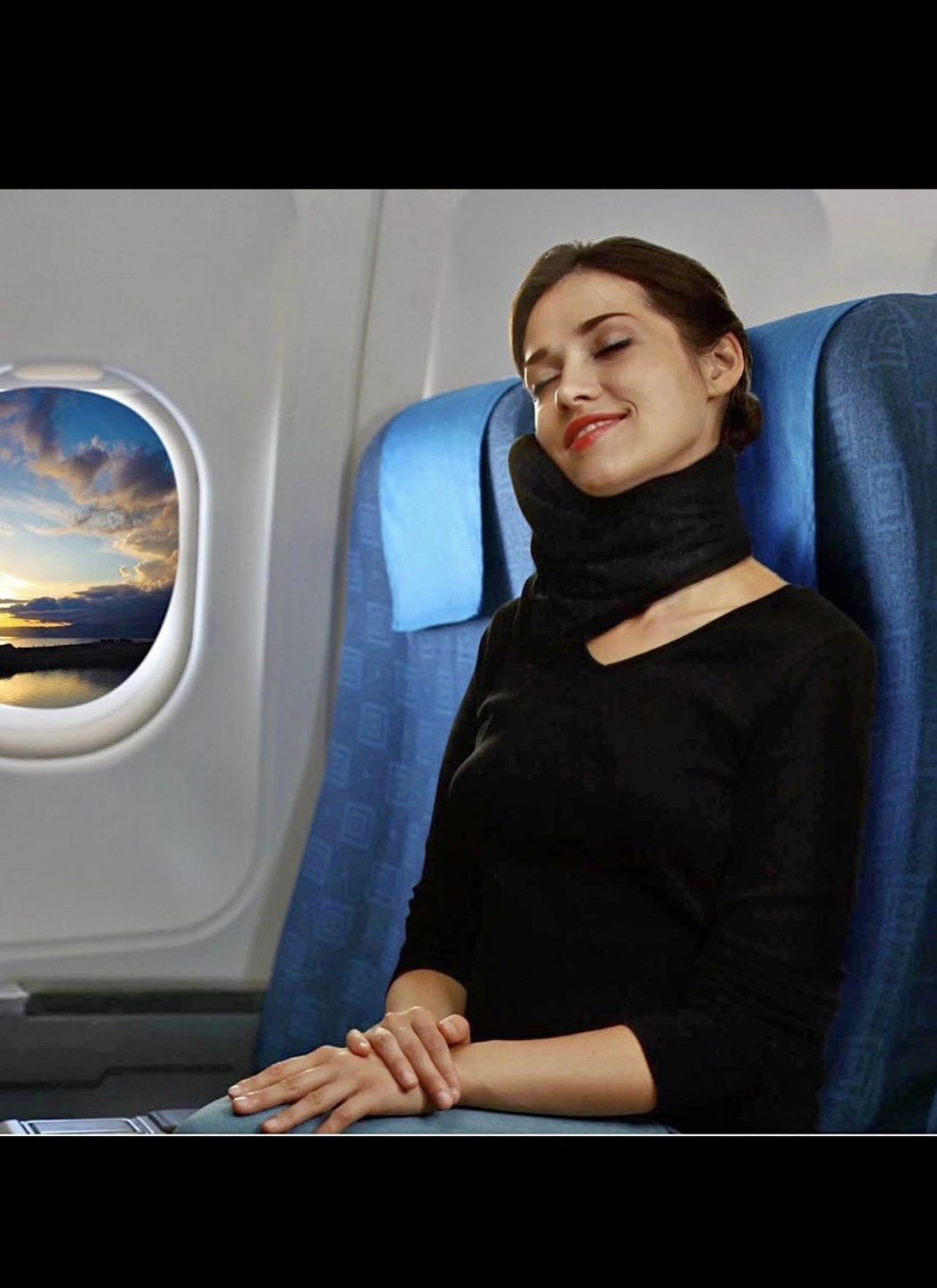 Prokitline Travel Neck Pillow, Memory Foam, Black - photo 3