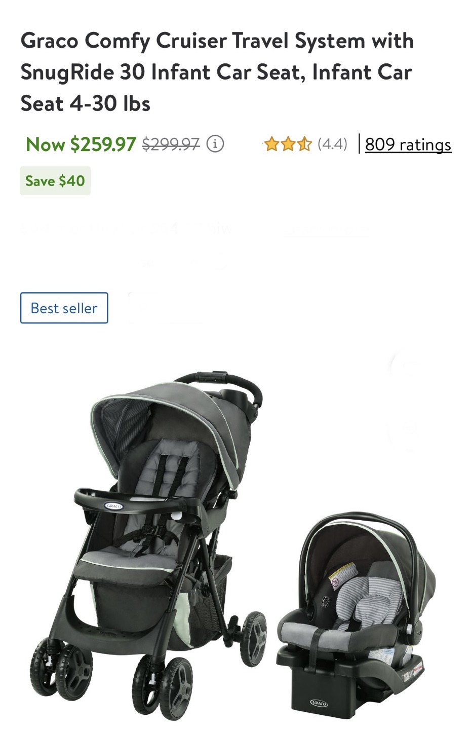 Graco Comfy Cruiser Travel System Karrot