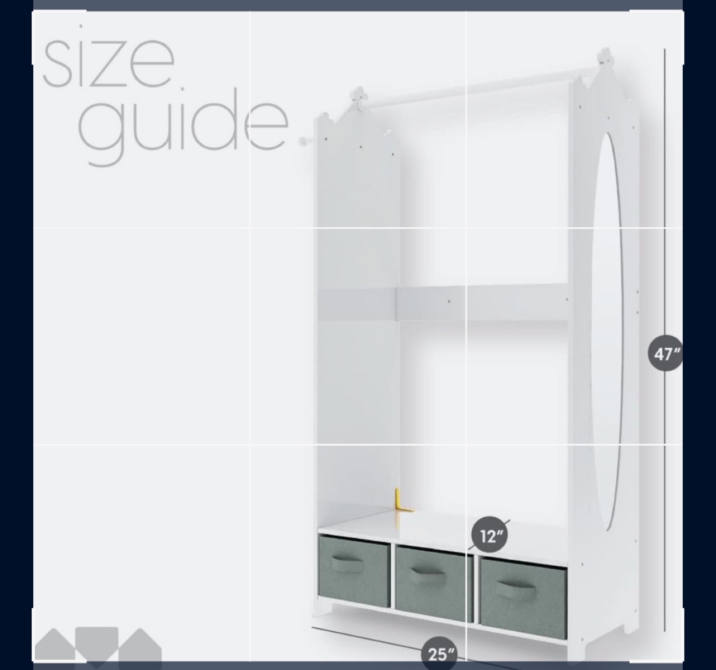 White Kids Dress Up Clothes Rack Stand with Mirror 🥕