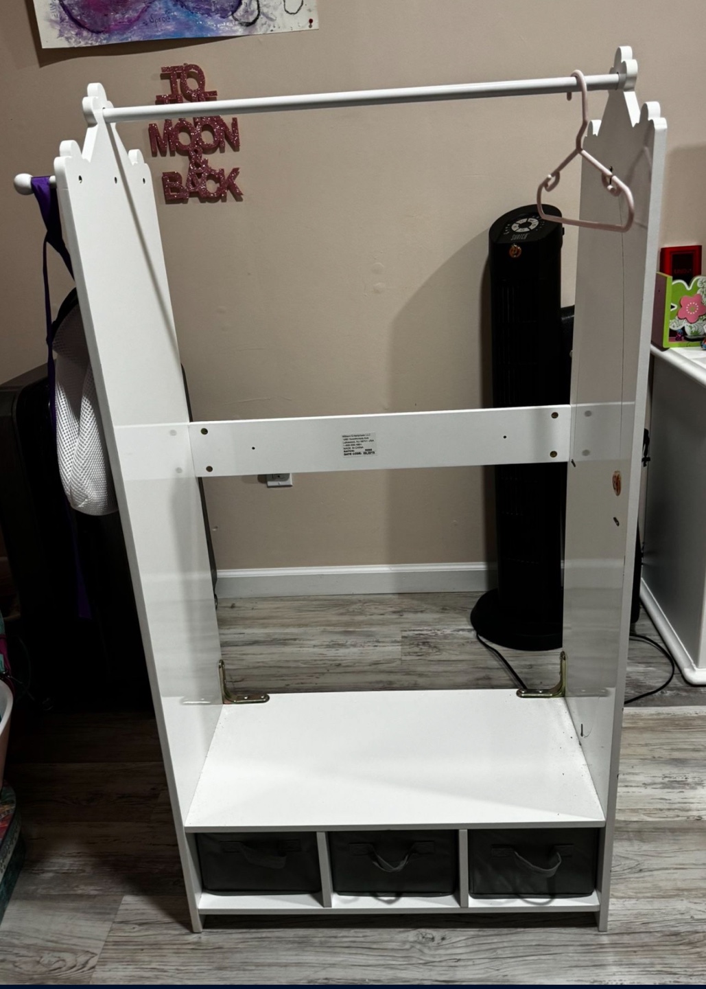 White Kids Dress Up Clothes Rack Stand with Mirror 🥕 - photo 2