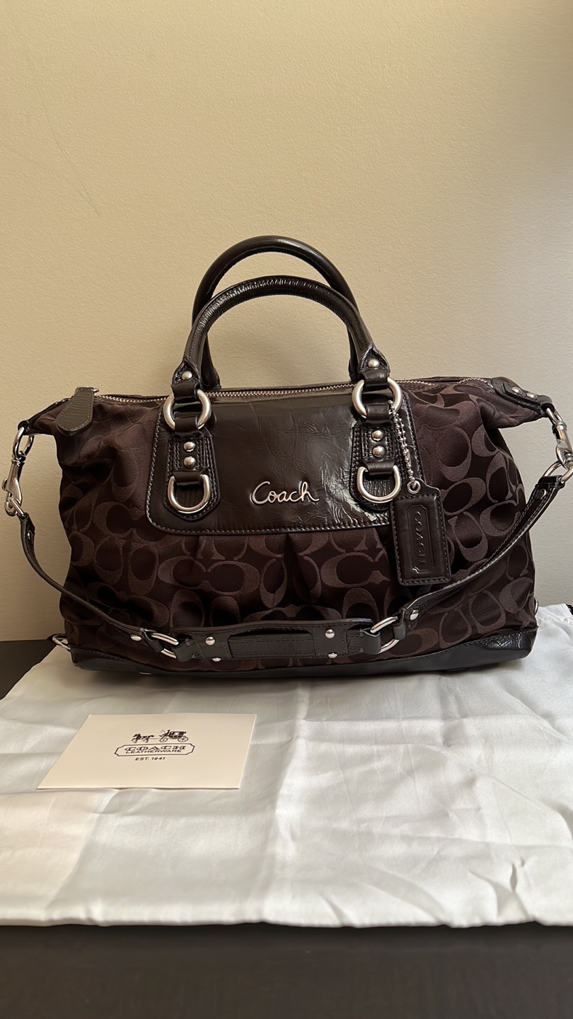 Coach Signature Brown Satchel Handbag