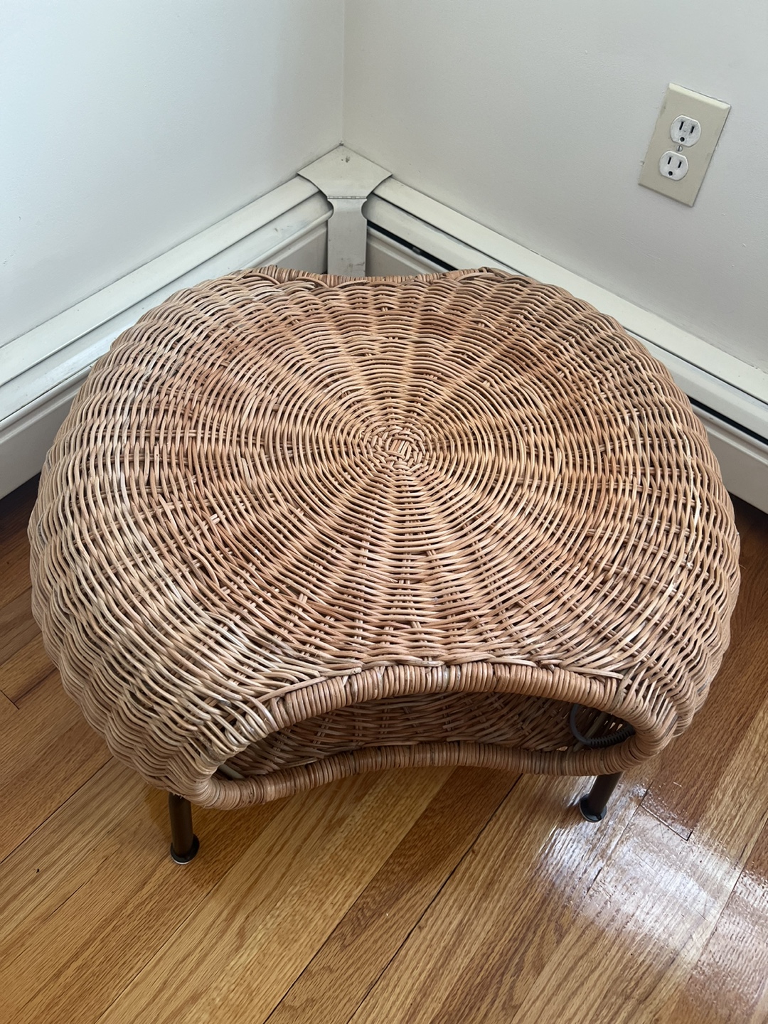 IKEA Wicker Stool with Metal Legs