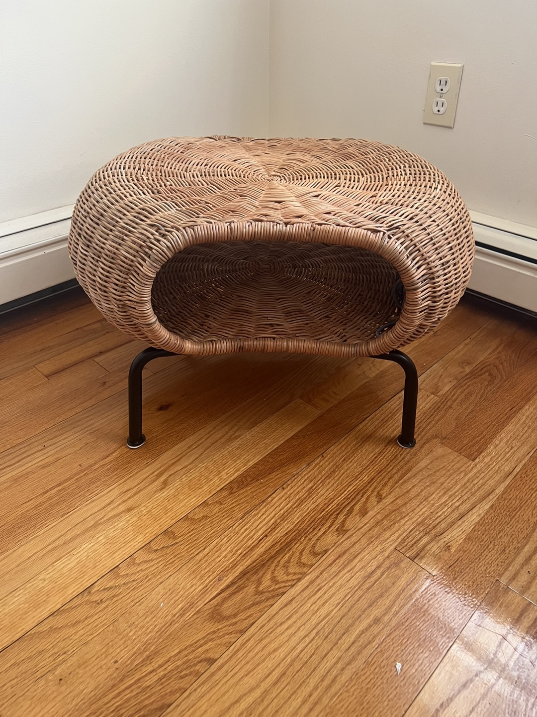 IKEA Wicker Stool with Metal Legs - photo 2