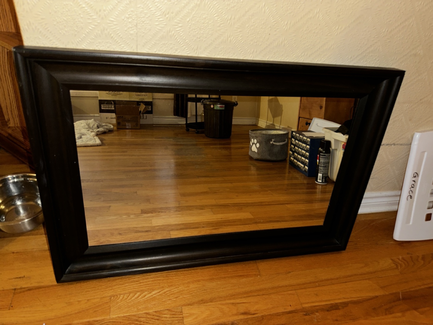 Wood framed mirror