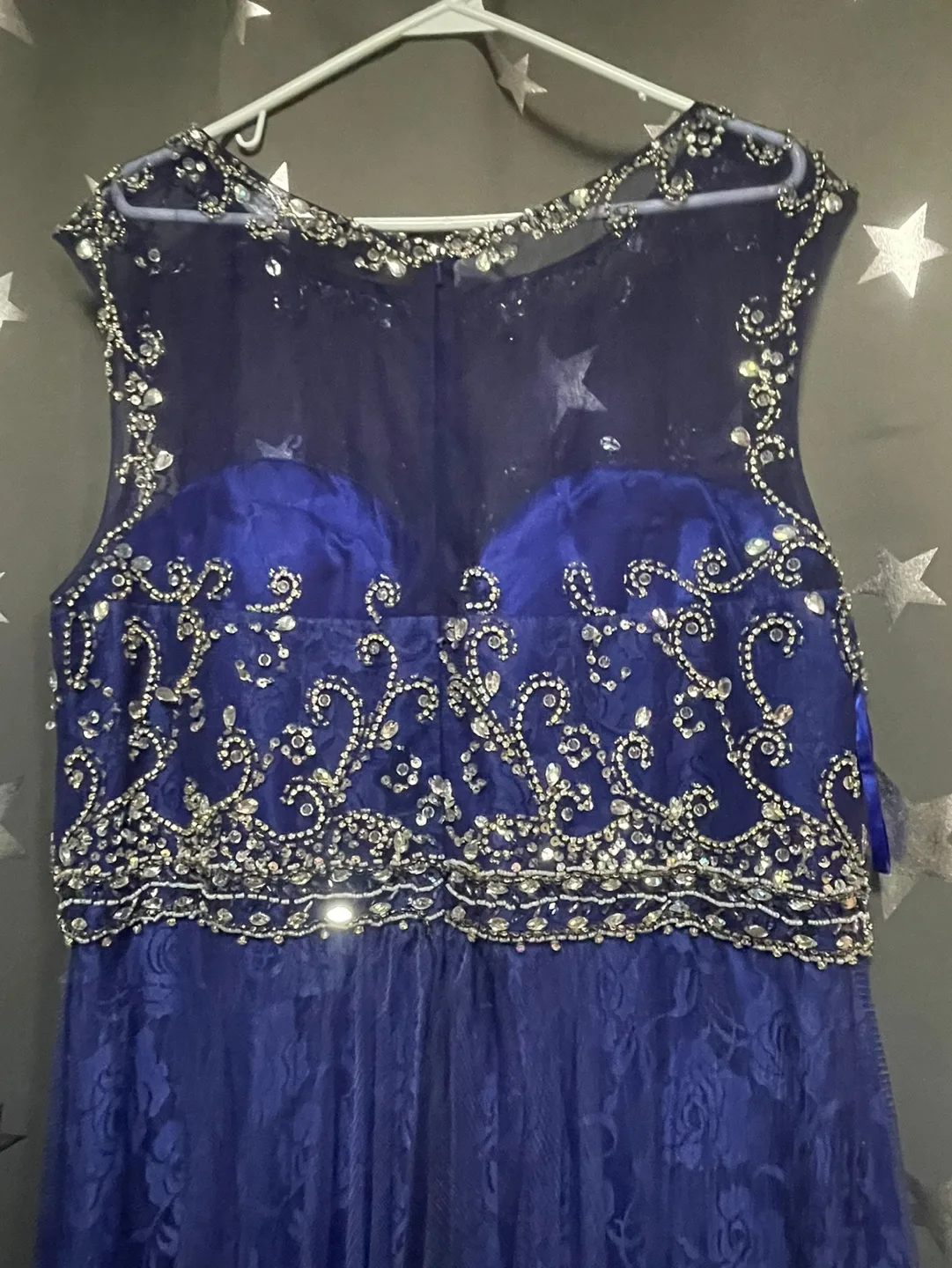 Navy Blue Beaded Prom Dress image indicator(4)