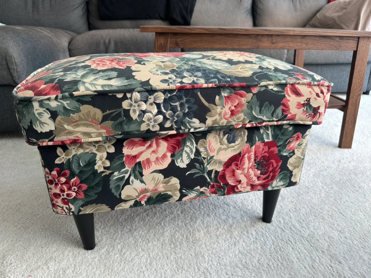 Floral IKEA Ottoman/Footstool thumbnail