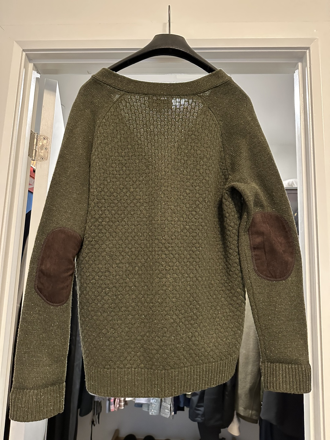 Frank & Oak Olive Green Textured Knit Cardigan - photo 4