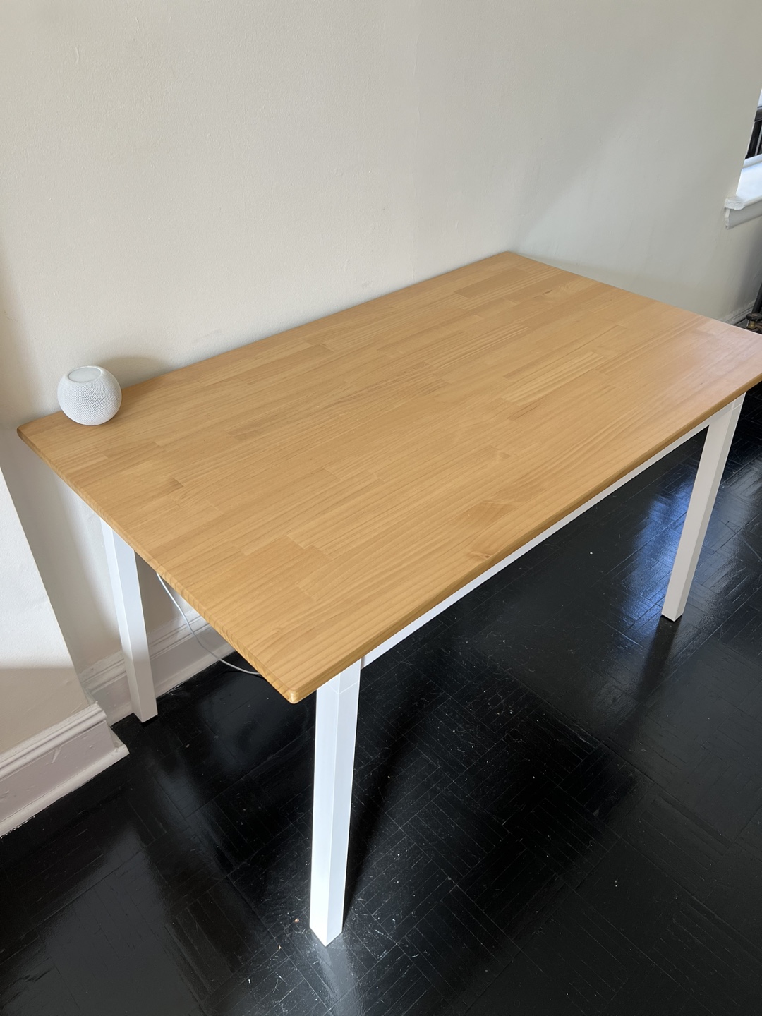 White and Wood IKEA Table