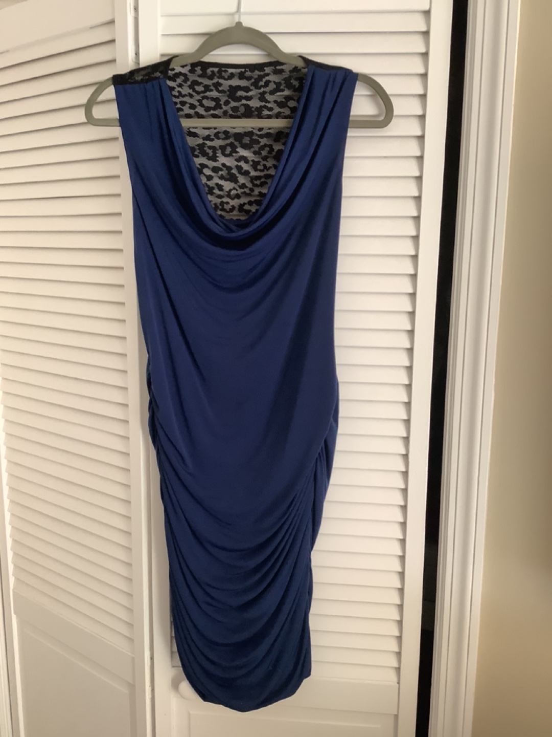 Blue and Black Sleeveless Dress