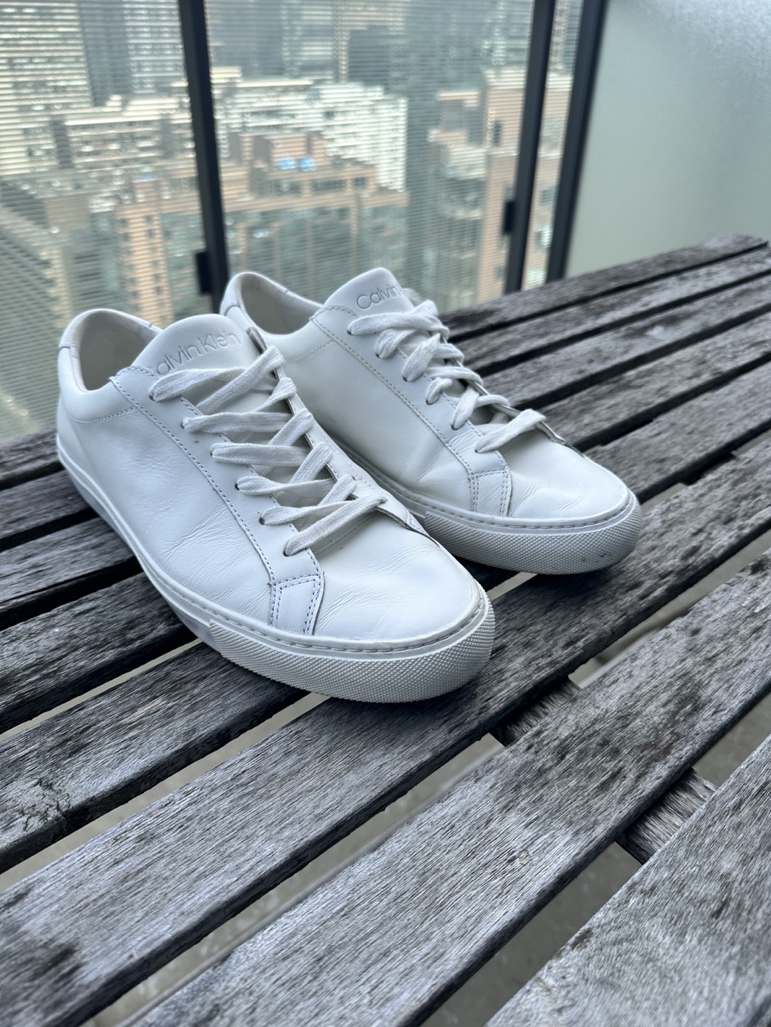 Calvin Klein White Leather Sneakers