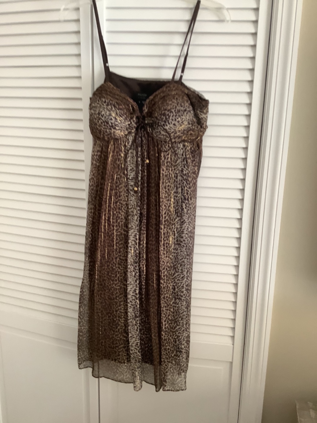 Brown and Gold Animal Print Dress