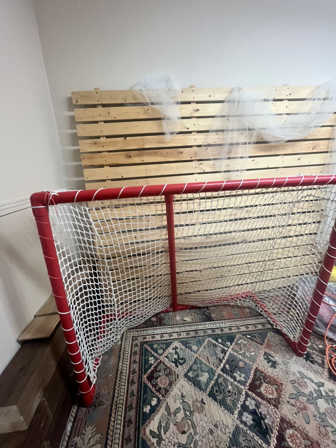 Two Red Hockey Nets - Includes Netting