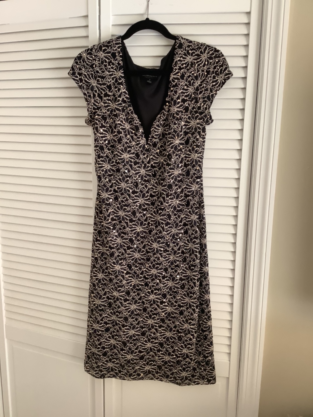 Black and Silver Sequin Dress