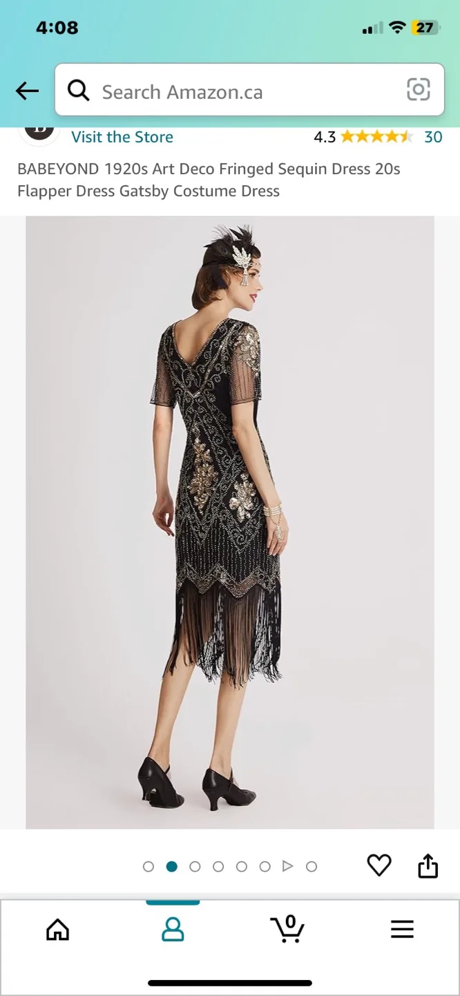 Black and Gold Sequin Flapper Dress thumbnail