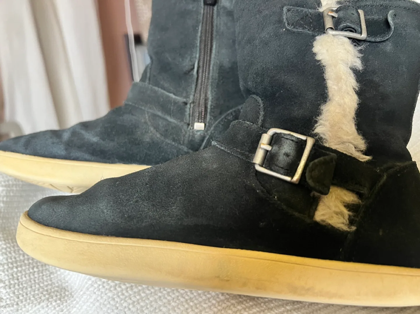 UGG Black Buckle Suede Boots image indicator(6)