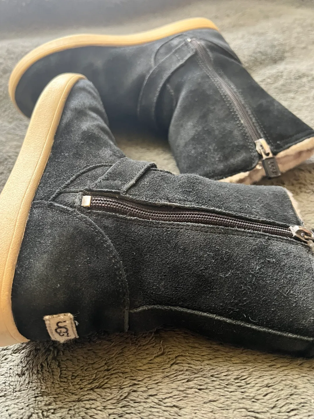 UGG Black Buckle Suede Boots image indicator(5)