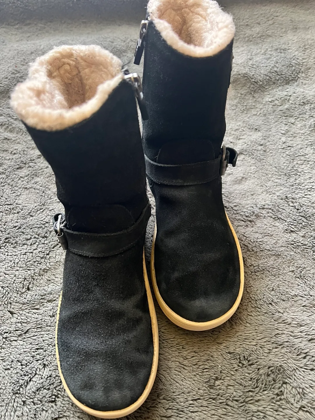 UGG Black Buckle Suede Boots image indicator(4)