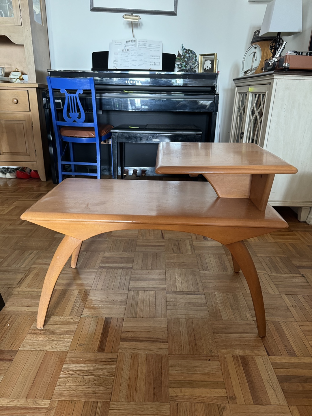 Mid Century Modern Two Tiered Side Table