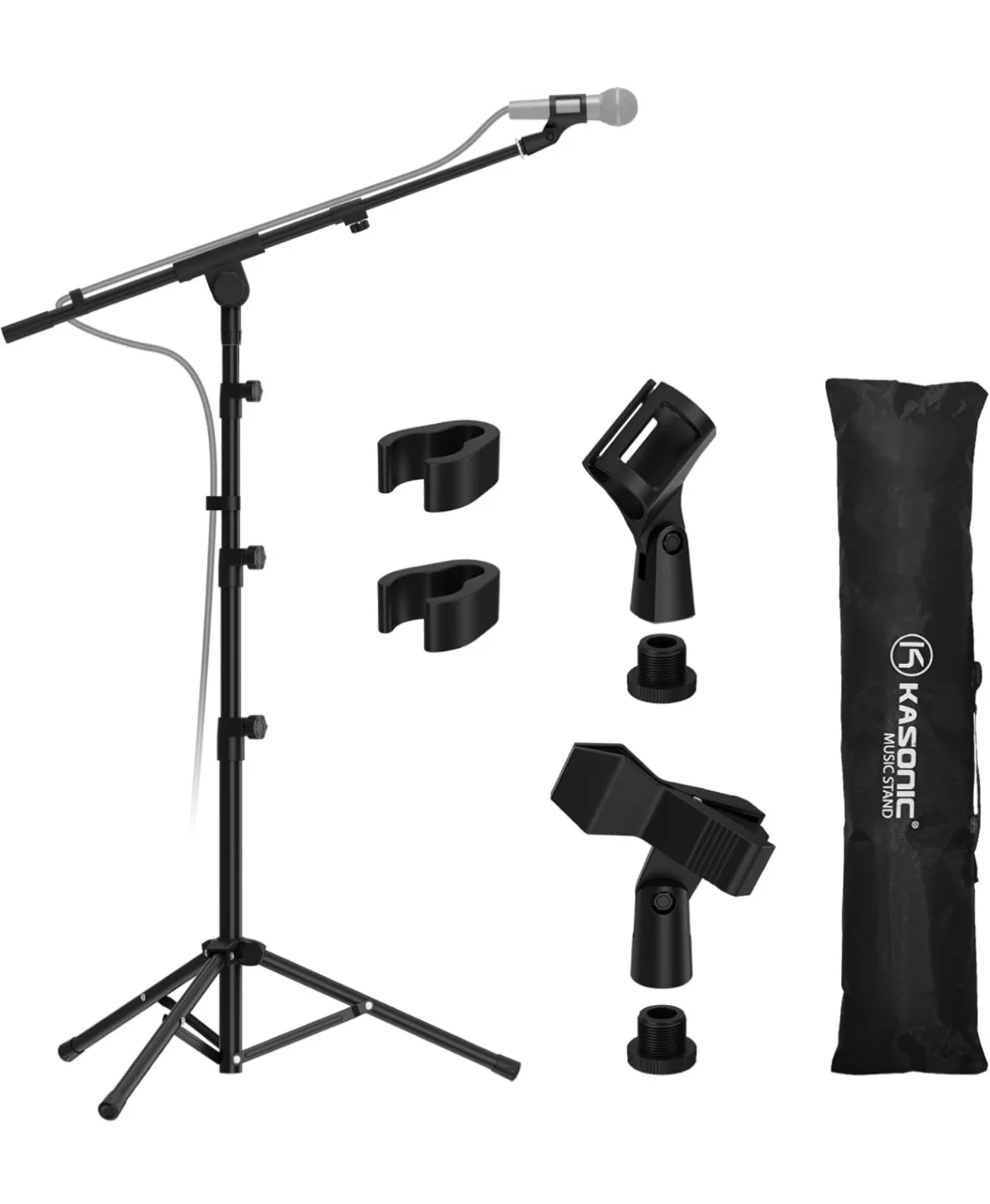 Microphone Stand Tripod Boom Arm Adjustable Height thumbnail