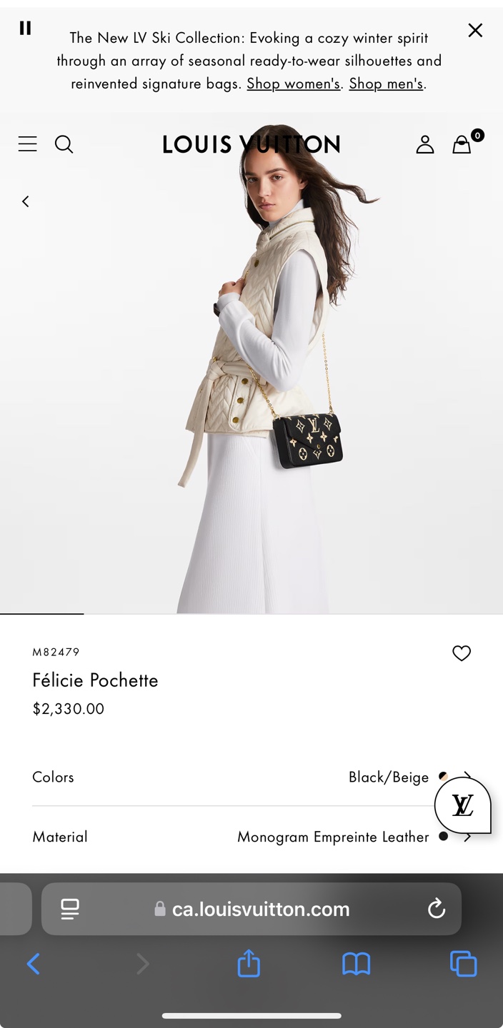 Louis Vuitton Felicie Pochette Black/Beige